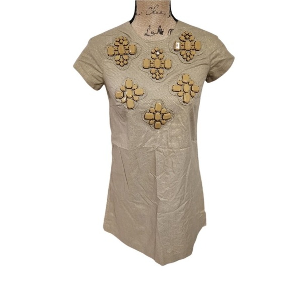 Karta 60s 70s Embellished Mini Dress Short Sleeve‎ Party Cocktail Dress